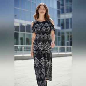 three pink hearts Women's Size 10 dress Open Shoulder Spider Web Back